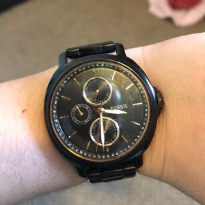 Black Fossil watch